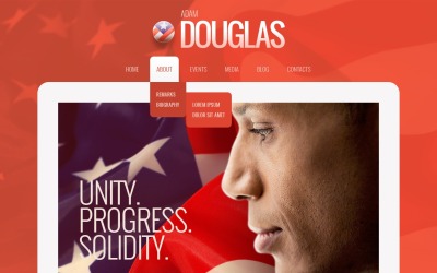Zdarma WordPress motiv politického kandidáta Patriot