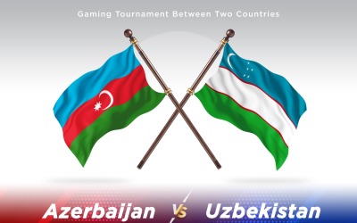Azerbajdzjan kontra Uzbekistan två flaggor