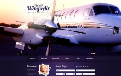 Бесплатный шаблон WordPress для частных авиакомпаний
