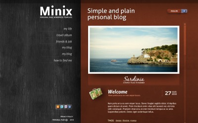 Free WordPress Design for Personal Page