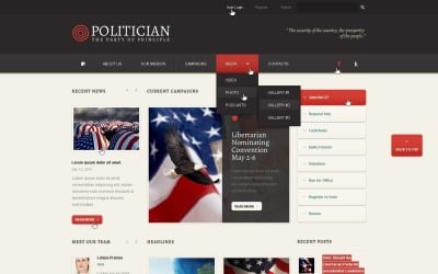 Tema WordPress grátis para partido político