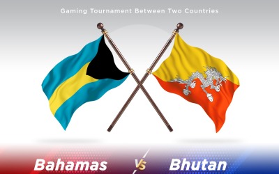 Bahamas kontra Bhutan två flaggor