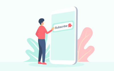 Prenumerera Video Blogg Gratis Illustrationskoncept
