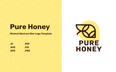 Pure Honey – Modello di logo di ape astratto minimale