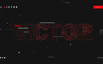 VICTOR - 现代独特的 3D 登陆页面模板