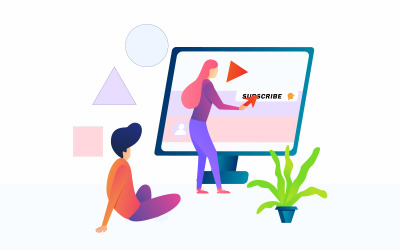 Video Prenumerera på videobloggning Gratis Illustrationskoncept