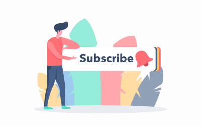 Videoblogg Prenumerera gratis illustrationskoncept