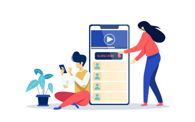 Videoblogg Prenumerera gratis vektorillustrationskoncept