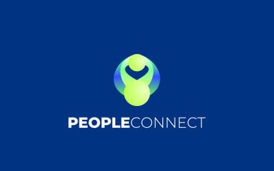 Logotipo de degradado de tecnología de conexión de personas