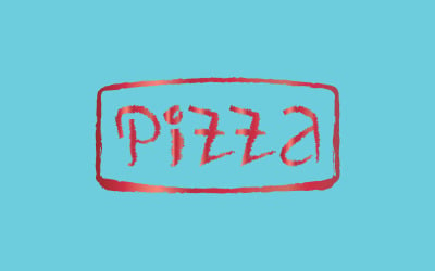 Modelo de tipografia de logotipo de pizza