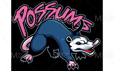 Possum équipe mascotte Vector Illustration