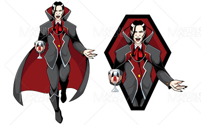 Vampir Graf Maskottchen Vektor-Illustration