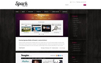 Free Black Web Design WordPress Theme