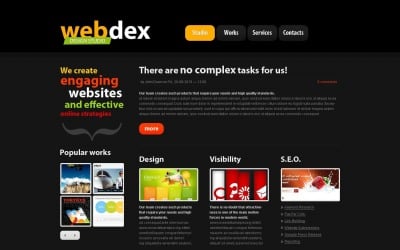 Free Dark Web Design WordPress Layout
