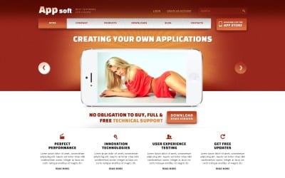 Free Smartphone Software Store Layout for WordPress