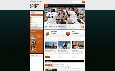 Gratis modern sport WordPress -design