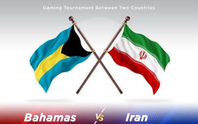 Bahamas contre Iran deux drapeaux