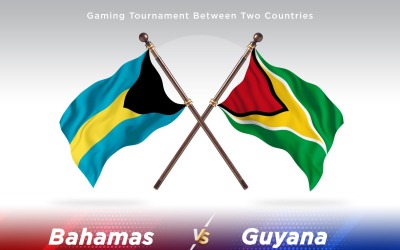 Bahamas kontra Guyana två flaggor
