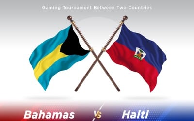 Bahamas kontra Haiti två flaggor