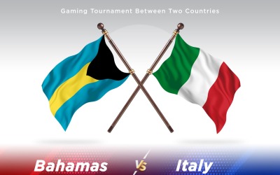 Bahamas kontra Italien två flaggor