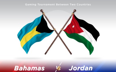Bahamas kontra Jordanien två flaggor