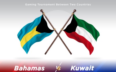 Bahamas kontra Kuwait två flaggor