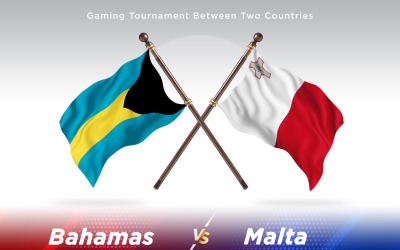 Bahamas kontra Malta två flaggor