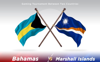 Bahamas kontra Marshallöarna två flaggor