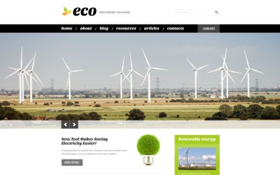 Darmowy motyw energii wiatrowej dla WordPress