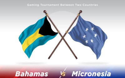 Duas bandeiras Bahamas versus Micronésia