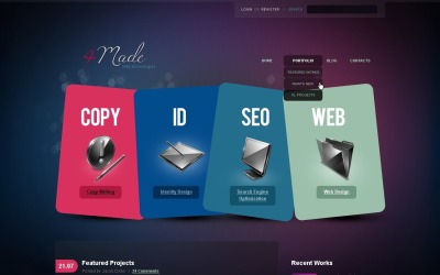 Kostenloses buntes WordPress-Layout für die Webentwicklung