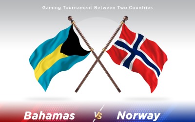Bahamas kontra Norge två flaggor