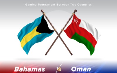 Bahamas kontra Oman två flaggor