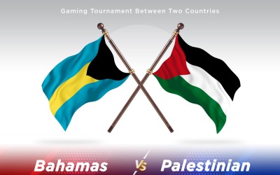 Bahamas kontra palestinska två flaggor