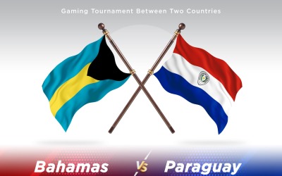 Bahamas kontra Paraguay två flaggor
