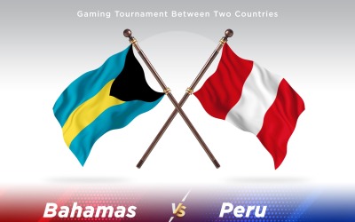 Bahamas kontra Peru två flaggor