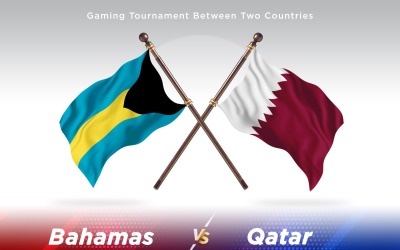 Bahamas kontra Qatar två flaggor