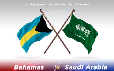 Bahamas kontra Saudiarabien Två flaggor