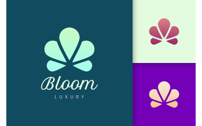 Bloemlogo in abstracte en strakke vorm