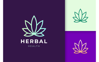 Granja de cannabis o logotipo de hoja de marihuana.