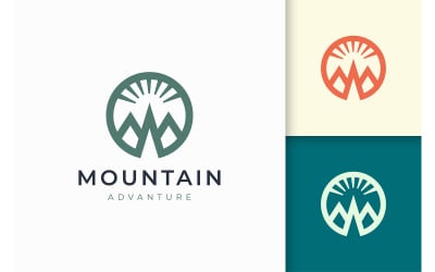Hiking or climbing logo template
