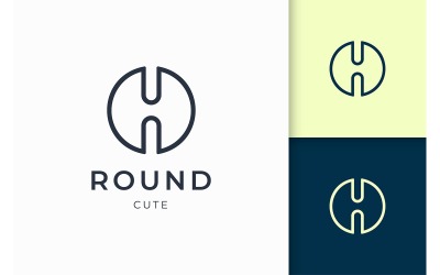 Letter h-logo in eenvoudige en strakke vorm