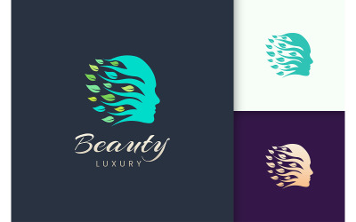 Logotipo de cosméticos e beleza para cuidados com a pele