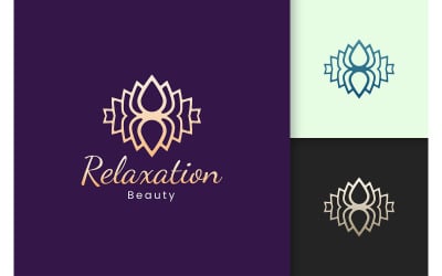 Luxury lotus flower logo in gold color