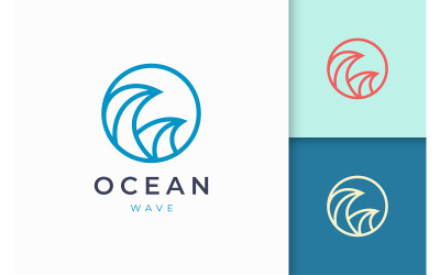 Modèle de logo de surf ou de plage