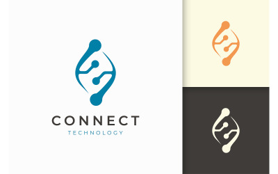 Modèle de logo de technologie de connexion
