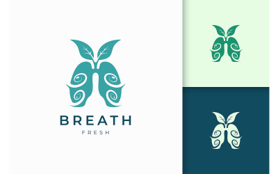 Plantilla de logotipo de pulmón para tratamiento respiratorio