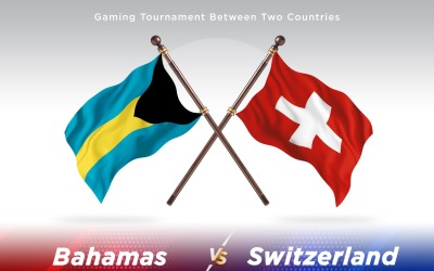 Bahamas kontra Schweiz två flaggor