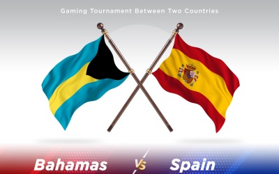 Bahamas kontra Spanien två flaggor