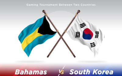 Bahamas kontra Sydkorea Två flaggor
